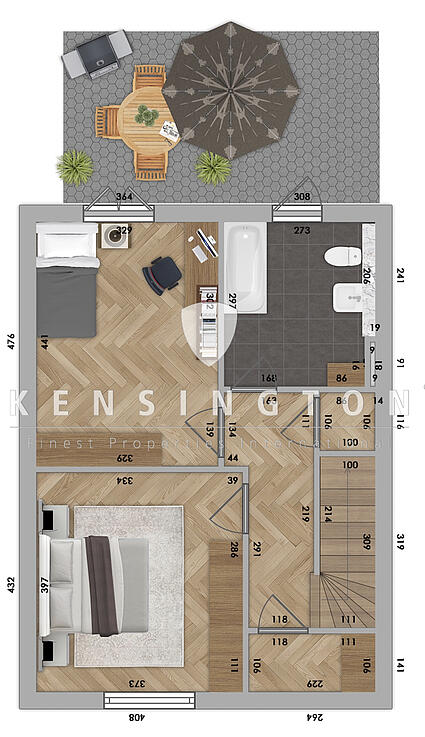 Grundriss Souterrain_Maisonette Wohnung_KBR_165